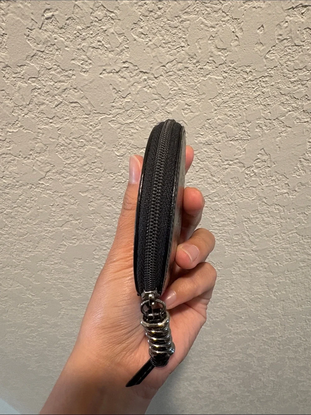 Loewe Black Glossy Round Coin Pouch